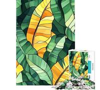 Rompecabezas para Adultos de 1000 Piezas con diseño de Hojas Tropicales Juegos relajantes y desafiantes Regalo Ideal para cumpleaños (Tamaño 38x52cm)