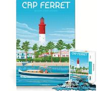 Rompecabezas para Adultos de 1000 Piezas con diseño de hurón,Estanque,Arcachon,Bordes impecables,Divertido Juego de concentración Mental,Juego Tranquilo,decoración navideña,Regalo (38x26cm)
