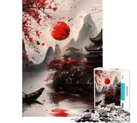 Rompecabezas para adultos de 1000 piezas con diseño de jardín zen japonés y naturaleza serena Juguetes antiestrés para adultos Juego de velocidad manual Regalos para reducir el estrés (tamaño 38x52cm)