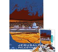 Rompecabezas para Adultos de 1000 Piezas con diseño de Jerusalén y Palestina Juguetes adictivos para Cultivar la Paciencia Juegos Familiares Decoración Perfecta Regalo Divertido (Tamaño 50x75cm)