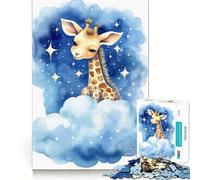 Rompecabezas para Adultos de 1000 Piezas con diseño de Jirafa bebé,Corte preciso,Ideal para ejercitar la Mente,Divertido y Relajante Decoración navideña para el hogar (50x75cm)