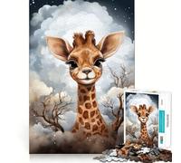 Rompecabezas para Adultos de 1000 Piezas con diseño de Jirafa bebé,Corte Suave,Juguete para Entrenar la Mente,Ideal para el Tiempo Libre,Regalo de cumpleaños (38x52cm)