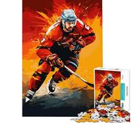 Rompecabezas para Adultos de 1000 Piezas con diseño de Jugador de Hockey sobre Hielo Diversión en casa desafío difícil Juguetes de decoración para el hogar para Mayores de 14 años 38x52cm