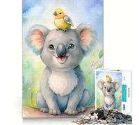 Rompecabezas para Adultos de 1000 Piezas con diseño de Koala en Acuarela y su Amigo pájaro Juego Mental Regalo Ideal Troquelado de Alta precisión Actividad Relajante para Grupos en Interiores