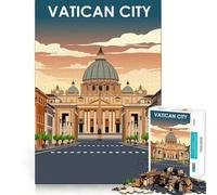 Rompecabezas para Adultos de 1000 Piezas con diseño de la Ciudad del Vaticano póster de Viaje Bordes impecables Divertido Juego de concentración Mental Juego Tranquilo decoración navideña Regalo