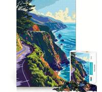 Rompecabezas para Adultos de 1000 Piezas con diseño de la Costa de Big Sur,Arte de Corte preciso,Juguete Inteligente para el Cerebro,Juego para Relajarse,decoración navideña,Regalo (50x75cm)