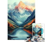Rompecabezas para Adultos de 1000 Piezas con diseño de Lago de montaña y Serenidad Juguete de Rompecabezas para Adultos Decoración de Pared Desafío difícil cumpleaños (38x52cm)