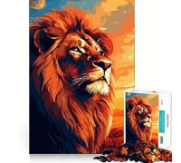 Rompecabezas para Adultos de 1000 Piezas con diseño de león Africano en Pixel Art,Ideal para divertirse y desafiar la Mente Un Juego Acogedor y Divertido, Regalar en cumpleaños (38x26cm)