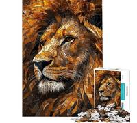 Rompecabezas para Adultos de 1000 Piezas con diseño de león en Mosaico Ideal para Decorar Paredes Mujeres cumpleaños y Navidad (tamaño 38x26cm)