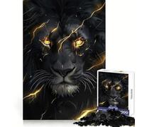 Rompecabezas para Adultos de 1000 Piezas con diseño de león Negro y Dorado Ideal para Entrenar la concentración,Relajarse o Simplemente Disfrutar de Sus Bordes Finos Navidad