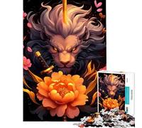 Rompecabezas para Adultos de 1000 Piezas con diseño de león samurái Un desafío Educativo para aliviar el estrés Juguetes antiestrés para Mayores de 14 años (38x52cm)