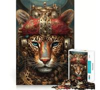 Rompecabezas para Adultos de 1000 Piezas con diseño de Leopardo biomecánico,Corte preciso,Juguete Inteligente para el Cerebro,Juego para Relajarse,decoración navideña,Regalo (50x75cm)