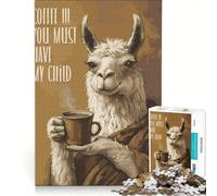 Rompecabezas para Adultos de 1000 Piezas con diseño de Llama y café Meme Ideal para Decorar la Pared Un Reto para completar Perfecto como Regalo para Toda la Familia 50x75cm
