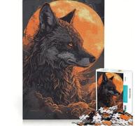 Rompecabezas para Adultos de 1000 Piezas con diseño de Lobo al Atardecer Ideal para Jugar en Familia desarrollar el Pensamiento lógico y de análisis y Regalar a Amigos y Familiares 50x75cm