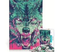 Rompecabezas para Adultos de 1000 Piezas con diseño de Lobo de Terror Juegos Familiares interacción Entre Padres e Hijos Regalos para Amigos y Familiares 38x52cm