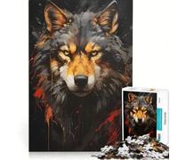 Rompecabezas para Adultos de 1000 Piezas con diseño de Lobo Gris, Juego Educativo, decoración, Cada Pieza es única 38x52cm