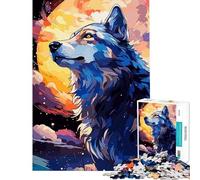 Rompecabezas para Adultos de 1000 Piezas con diseño de Lobo Vectorial Juguetes de decoración para el hogar Recurso de análisis y lógica Regalos para Amigos y Familiares (38x52cm)