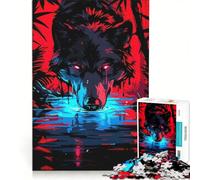 Rompecabezas para Adultos de 1000 Piezas con diseño de Lobo y belladona Ideal para Jugar en Familia Reducir el estrés cumpleaños 50x75cm