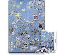 Rompecabezas para Adultos de 1000 Piezas con diseño de Mariposa y Almendro en Flor, cumpleaños, Ideal para Decorar la Pared Apto para Mayores de 14 años (tamaño 38x26cm)