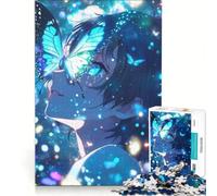 Rompecabezas para Adultos de 1000 Piezas con diseño de Mariposa y Chica Anime Juegos relajantes, decoración Perfecta, cumpleaños y Navidad 38x26cm