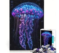 Rompecabezas para Adultos de 1000 Piezas con diseño de Medusas Azules, Juegos relajantes, desafío difícil, fortalece el Amor Entre Parejas 50x75cm