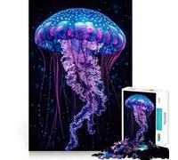 Rompecabezas para Adultos de 1000 Piezas con diseño de Medusas bioluminiscentes,fácil de Limpiar,Ideal para Decorar,un Juego Divertido para Pensar,un Momento Acogedor para Jugar