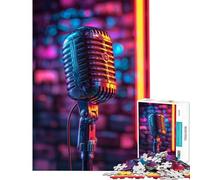 Rompecabezas para Adultos de 1000 Piezas con diseño de micrófono Juego estético Imposible Juguete Educativo Regalo de cumpleaños para Mejorar la Memoria (tamaño 38x26cm)