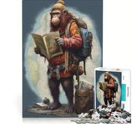 Rompecabezas para Adultos de 1000 Piezas con diseño de Mono guía de Viaje Juego de ingenio Regalo de cumpleaños Ideal para Decorar el Escritorio 38x52cm