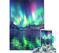 Rompecabezas para Adultos de 1000 Piezas con diseño de montañas y Auroras boreales Juego Educativo y adictivo para Cultivar la Paciencia Regalos para Mujeres y Hombres Decoración de Pared (38x52cm)