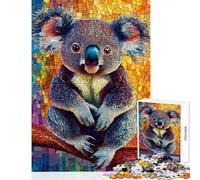 Rompecabezas para Adultos de 1000 Piezas con diseño de Mosaico de Koala Vibrante Un Juego Relajante Una Obra de Arte cumpleaños y Navidad (tamaño 38x26cm)