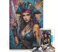 Rompecabezas para Adultos de 1000 Piezas con diseño de Mujeres Piratas fantásticas, Juego Educativo para la diversión Familiar, Toda la Familia 38x52cm