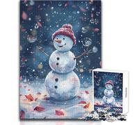 Rompecabezas para Adultos de 1000 Piezas con diseño de muñeco de Nieve en un país de Las Maravillas Invernal Divertido Juego Educativo Gran Regalo conmovedor y significativo Tamaño: 38x52cm