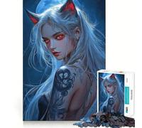 Rompecabezas para Adultos de 1000 Piezas con diseño de niña Zorra Demonio de Pelo Blanco Diversión Troquelado de Alta precisión fácil de Aprender Disfrutar en Familia (50x75cm)