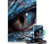 Rompecabezas para Adultos de 1000 Piezas con diseño de Ojo de dragón Azul,Bordes definidos,Juguete para ejercitar la Mente,diversión sin complicaciones,decoración navideña 50x75cm