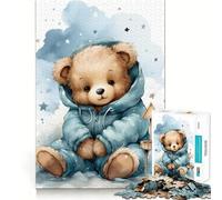 Rompecabezas para Adultos de 1000 Piezas con diseño de Osito bebé,Corte preciso,Arte,Actividad Cerebral,Divertido Juego para Relajarse,decoración navideña para el hogar (50x75cm)