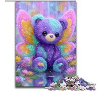 Rompecabezas para Adultos de 1000 Piezas con diseño de Osito de Peluche y Mariposa, 50x75cm Actividad para el hogar, Ideal para Fiestas, cumpleaños y Noches de Juegos en Familia
