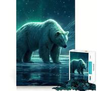 Rompecabezas para Adultos de 1000 Piezas con diseño de Oso en un Entorno nórdico Bordes Juego Inteligente Regalo Ideal para Jugar sin prisas Juego de Ocio navideño Arte (38x26cm)