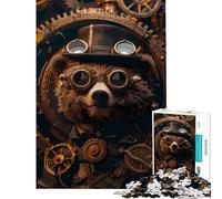 Rompecabezas para Adultos de 1000 Piezas con diseño de Oso Estilo Steampunk Ayuda a ejercitar el Cerebro Juego Educativo de ingenio para Mayores de 14 años 50x75cm