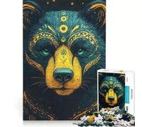 Rompecabezas para Adultos de 1000 Piezas con diseño de Oso Tribal, Juguetes para armar, Que mejoran la Memoria, Toda la Familia 38x26cm