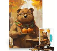 Rompecabezas para Adultos de 1000 Piezas con diseño de Osos en otoño Arte de Corte preciso Juguete Inteligente para ejercitar la Mente Juego Relajante Regalo de decoración navideña (38x26cm)