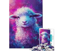 Rompecabezas para Adultos de 1000 Piezas con diseño de ovejas Vibrantes Juegos relajantes para Adultos Que mejoran la Memoria cumpleaños y Navidad (tamaño 38x52cm)