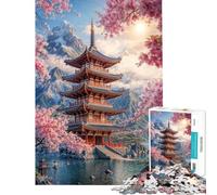 Rompecabezas para Adultos de 1000 Piezas con diseño de Pagoda Junto al Lago Juego Relajante para Adultos Corte de precisión cumpleaños y Navidad (tamaño 50x75cm)