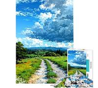 Rompecabezas para Adultos de 1000 Piezas con diseño de Paisaje Anime Camino y Nubes Rompecabezas para Adultos Juguete Decorativo para Pared Ideal para armar y fomentar la interacción Entre (50x75cm)