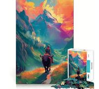 Rompecabezas para Adultos de 1000 Piezas con diseño de Paisaje de búfalo,Piezas de Ajuste preciso,Juego de lógica,diversión acogedora,Regalo de cumpleaños (50x75cm)