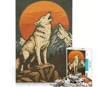 Rompecabezas para Adultos de 1000 Piezas con diseño de Paisaje montañoso y Lobo Aullando Ideal para Relajarse interactuar Entre Padres e Hijos Pertenece a la colección de Artistas y es una Obra