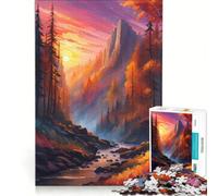 Rompecabezas para Adultos de 1000 Piezas con diseño de Paisaje otoñal de montaña y río, Ideal para decoración de Pared, interacción Entre Padres e Hijos, cumpleaños y Ocasiones