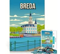 Rompecabezas para Adultos de 1000 Piezas con diseño de Paisaje Urbano de Breda,póster de Viaje,Corte preciso,Juguete Divertido para Resolver Problemas,Tiempo de Ocio,decoración de cumpleaños,Regalo