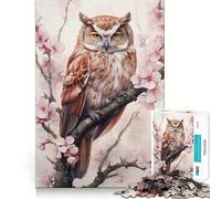 Rompecabezas para Adultos de 1000 Piezas con diseño de pájaro,búho y Acuarela Arte de Corte preciso Juguete Inteligente para el Cerebro Juego para Relajarse Regalo de decoración navideña (50x75cm)