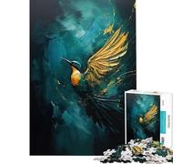 Rompecabezas para Adultos de 1000 Piezas con diseño de pájaro Volador en técnica Impasto Juego de ingenio Que desafía la Inteligencia Juguetes adictivos Un Gran Regalo Una Obra de Arte (38x52cm)