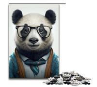 Rompecabezas para Adultos de 1000 Piezas con diseño de Panda Hipster con Ropa. Ayuda a ejercitar el Cerebro. Juguetes adictivos para Cultivar la Paciencia. 75 x 50 cm.